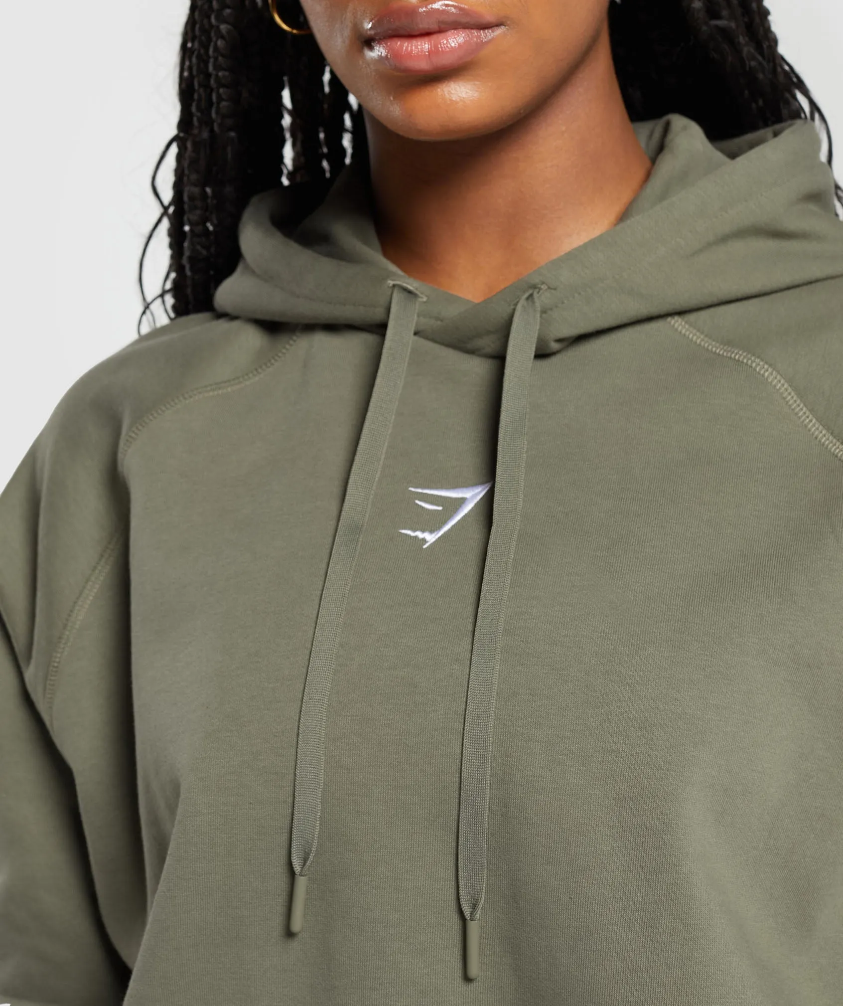 Gymshark Training Oversized Fleece Hoodie - Base Green