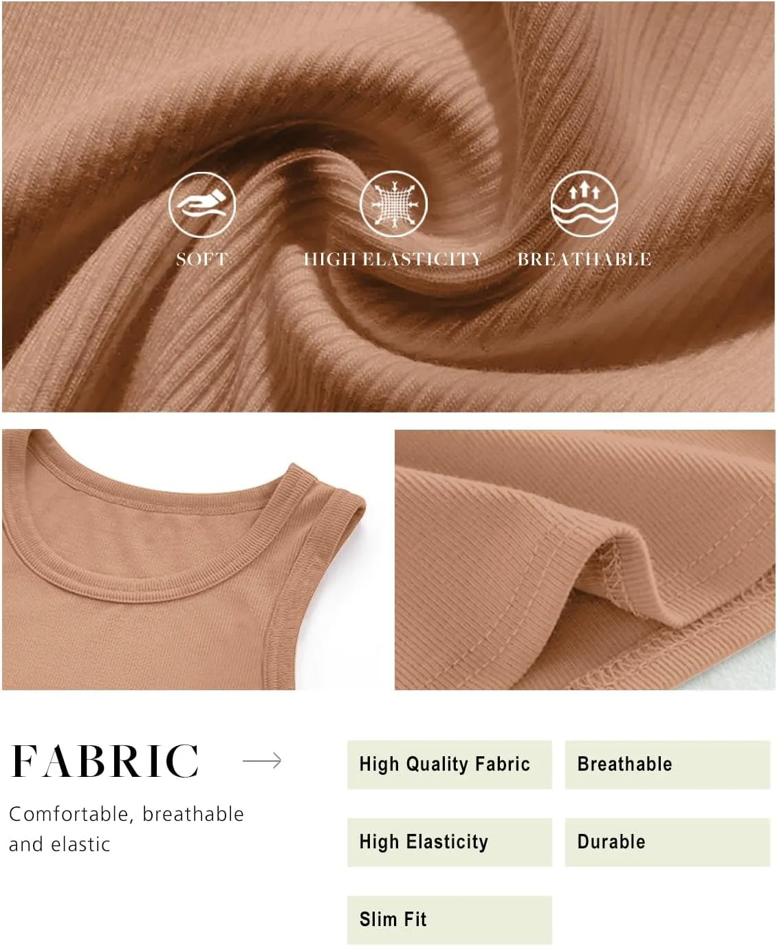 HWOKEFEIYU Womens Tank Tops Summer Sleeveless Racerback Casual Basic Ribbed Shirts