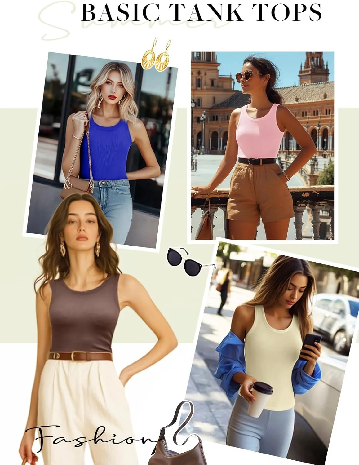 HWOKEFEIYU Womens Tank Tops Summer Sleeveless Racerback Casual Basic Ribbed Shirts