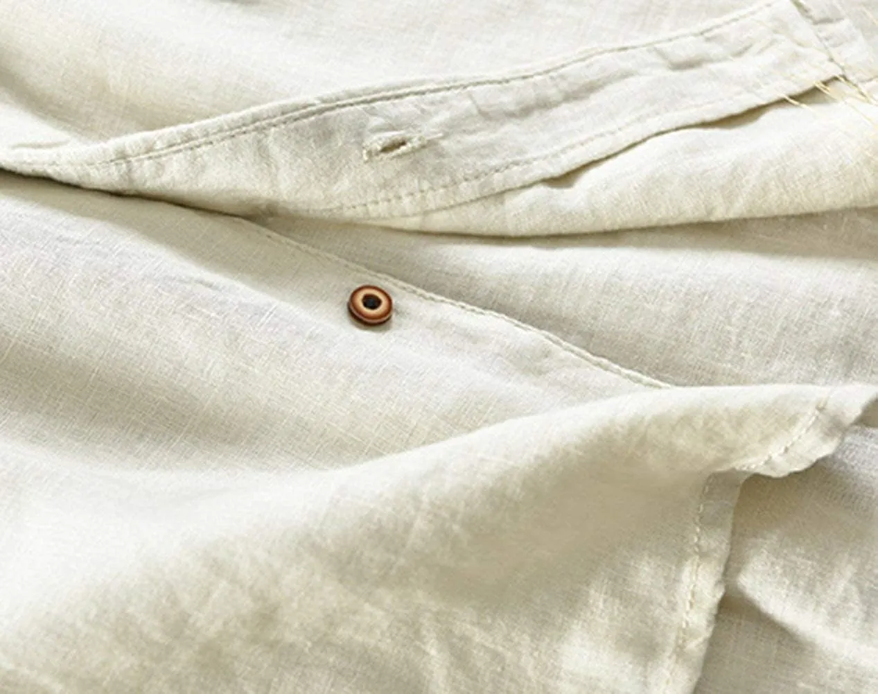 Icegrey Summer Linen Shirts Men Short Sleeve V-Neck T Shirt