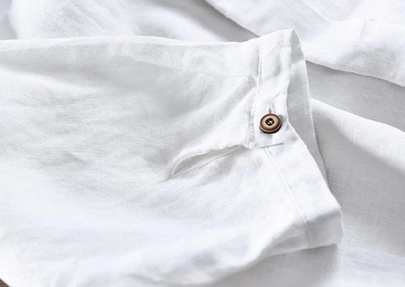 Icegrey Summer Linen Shirts Men Short Sleeve V-Neck T Shirt