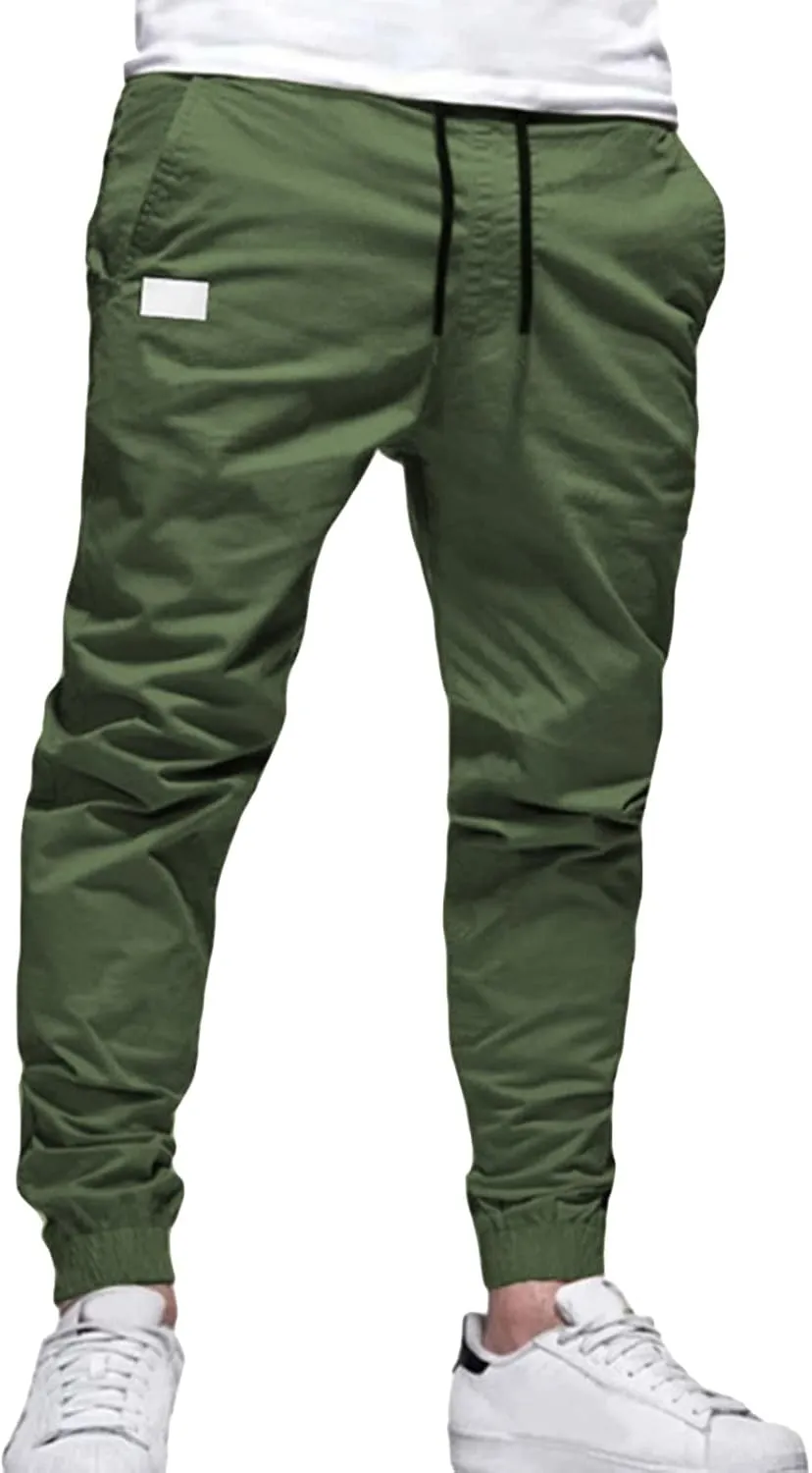 JEShifangjiusu Mens Fashion Cargo Pants Lightweight Athletic Joggers Pants Stretch Chino Trousers Sweatpants with Pockets