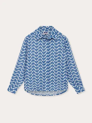 Kids Elephant Palace Blue Abaco Linen Shirt