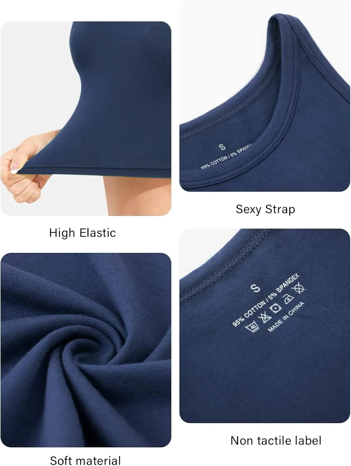 Kole Meego Crop Tops For Women Workout Cropped Tank Top High Neck Camisole Yoga Shirts Athletic Undershirts 4 Pack