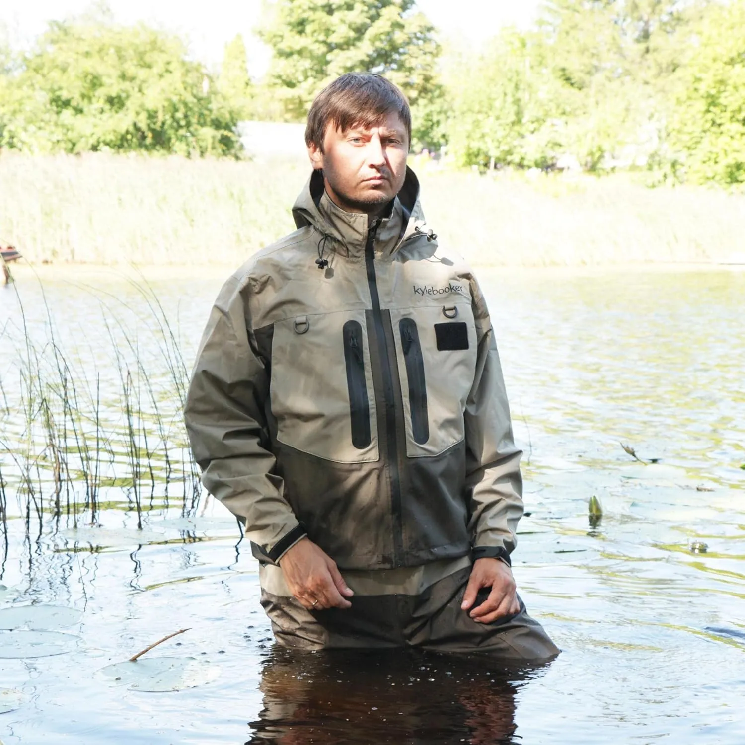 Kylebooker Fly Fishing Wading Jacket Outdoor Activities Waterproof Wader Jackets for Men and Women