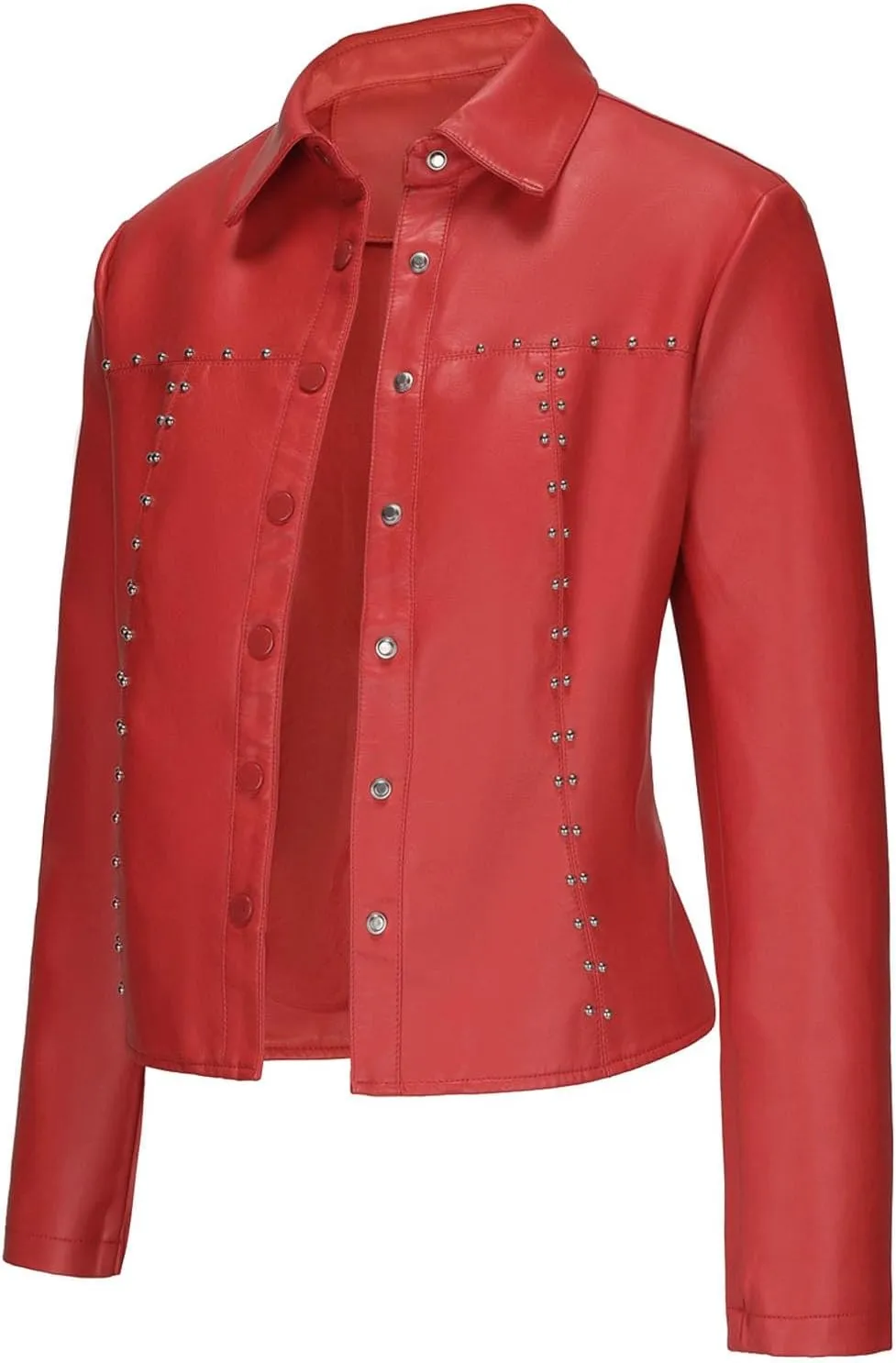 Leather Clothes Fashion Thin Coat Shirts for Girls Women's Leather Jacket Cardigan Button