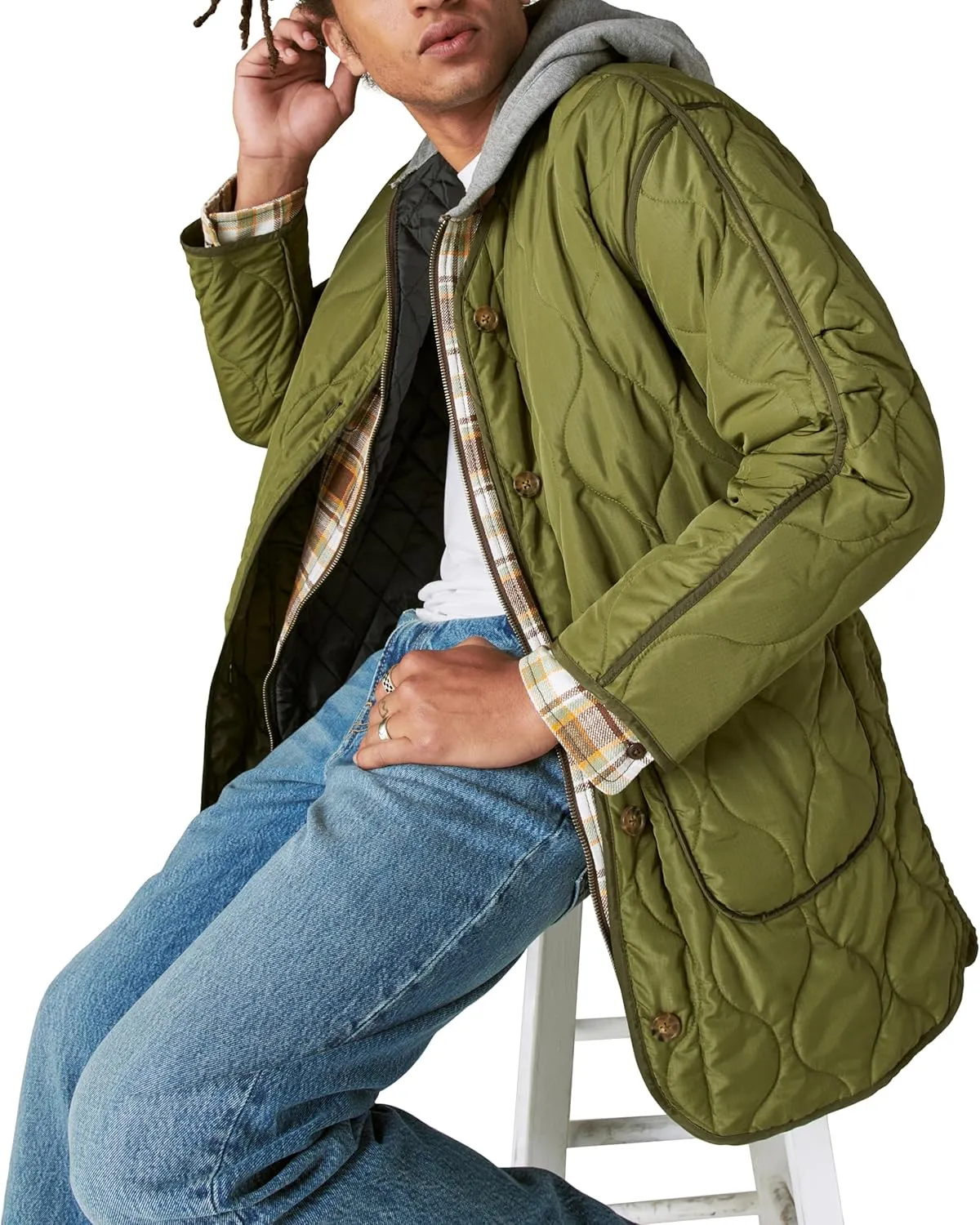 Lucky Brand Women's Longline Quilted Liner Jacket