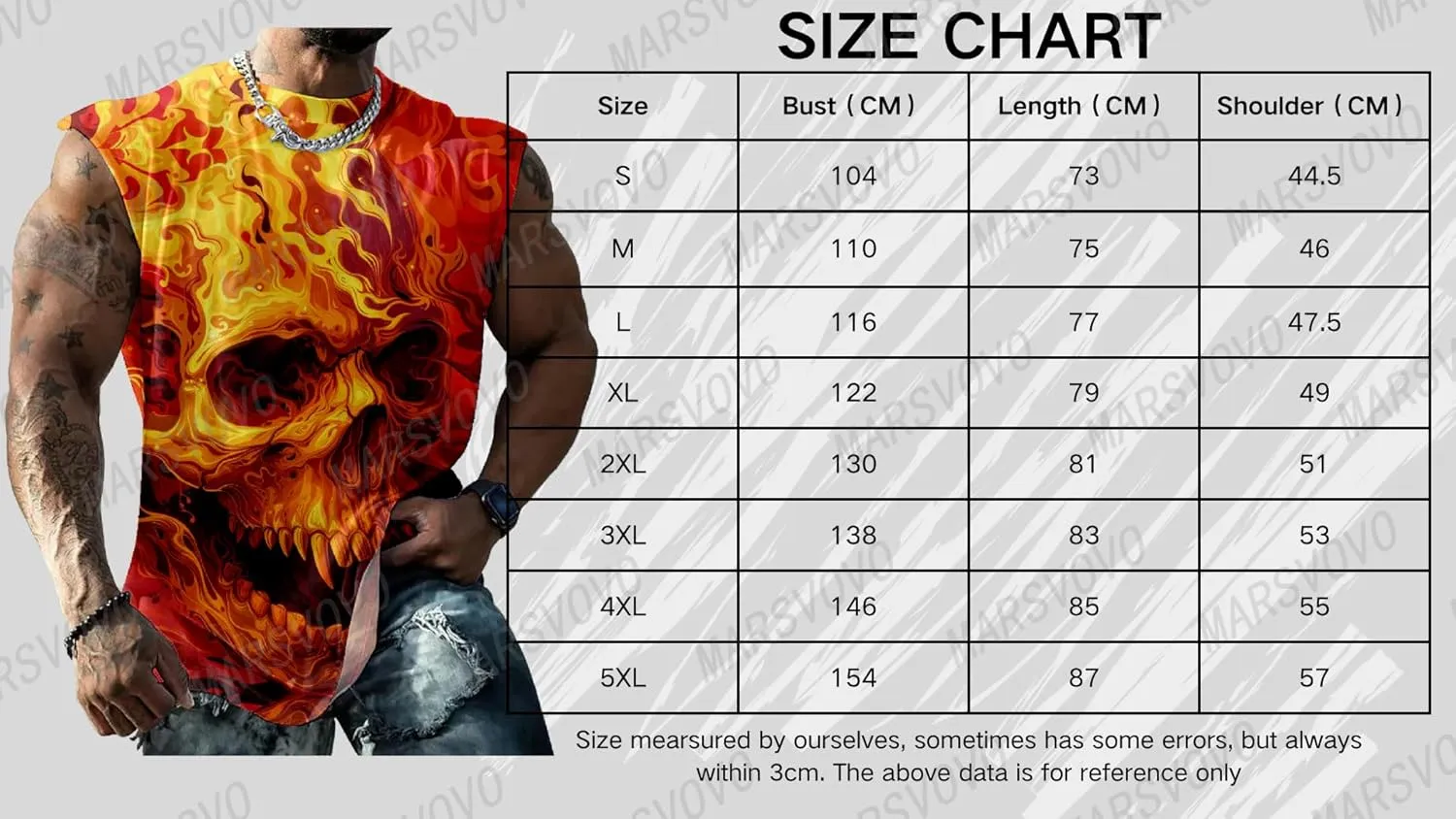 MARSVOVO Mens Graphic T-Shirts Cool Street Fashion Oversized Sleeveless Crewneck Gym Muscle Summer Fitness Quick Dry