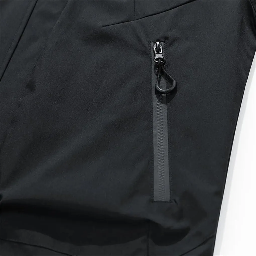 Men Jacket Hooded Trench Coats Oversize Camping Loose Thin Coat Causal Drawstring Hoodie Jacket
