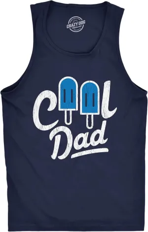 Mens Cool Dad Popsicle Fitness Tank Funny Summer Fathers Day Appreciation Graphic Tanktop