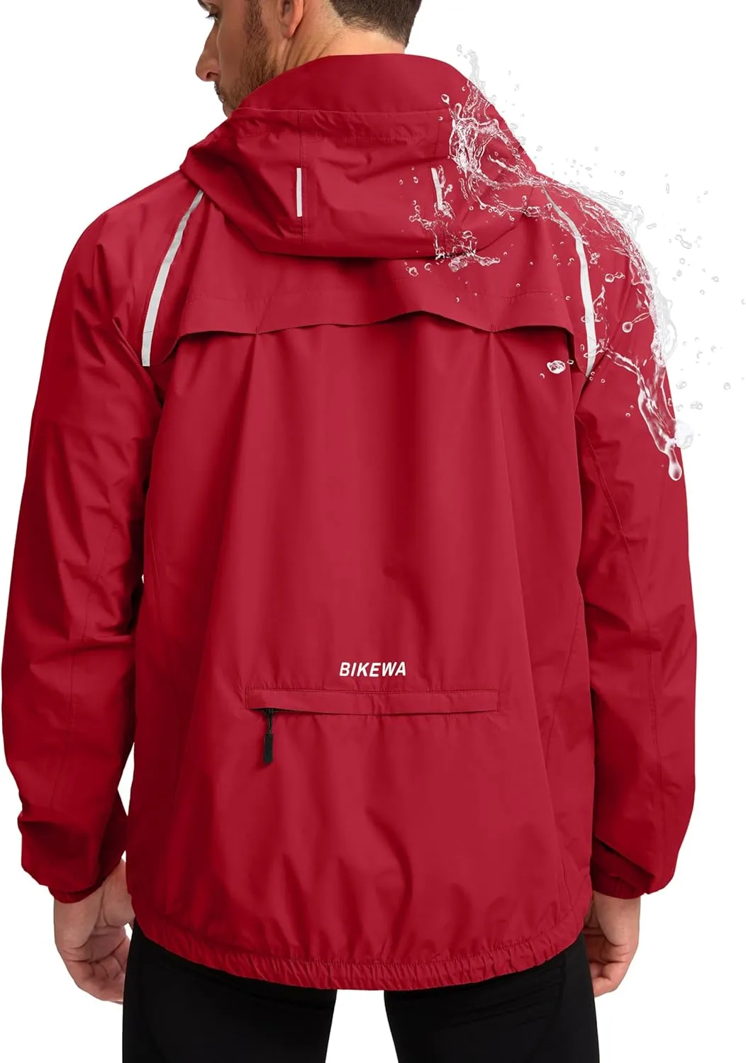 Men's Cycling Rain Jackets Waterproof Running Bike Windbreaker Lightweight Packable Hooded Jacket