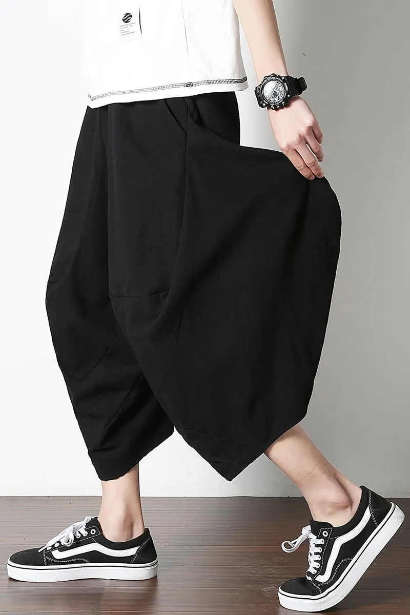 Men's Harem Pants Casual Loose Joggers Cotton Trousers Korean Style