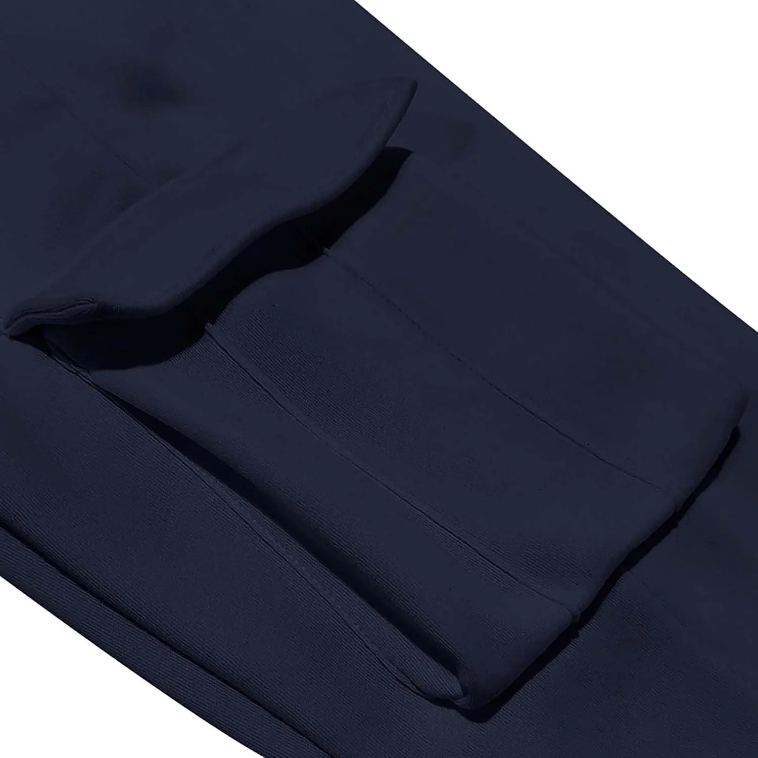 Mens Hiking Cargo Pants Large Elastic Waist Pants with Multi-Pocket Fit Drawstring Wide Trousers
