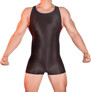 Mens Leather Double Open Thin And High Elastic Patchwork Jumpsuit Valentines Underwear Men