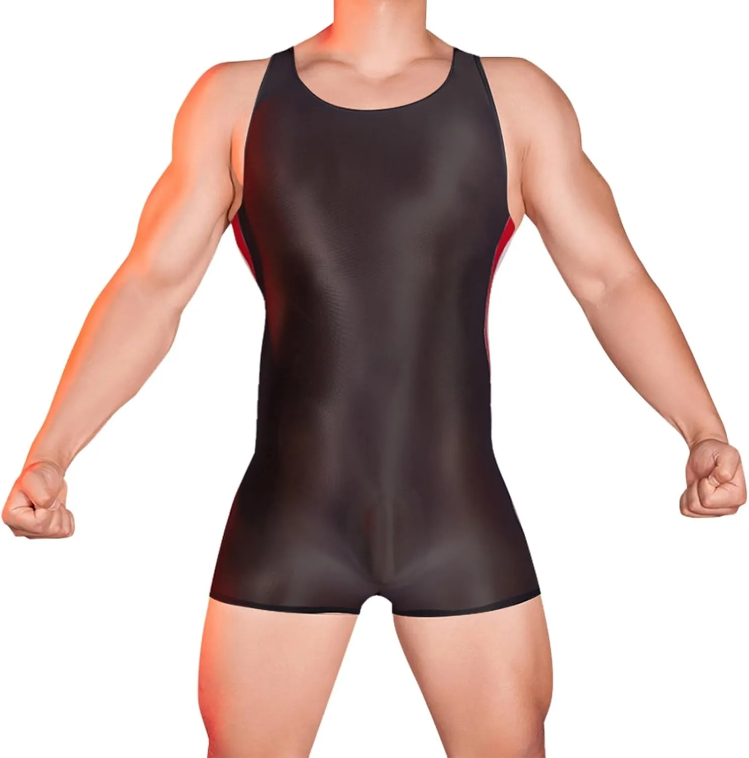Mens Leather Double Open Thin And High Elastic Patchwork Jumpsuit Valentines Underwear Men