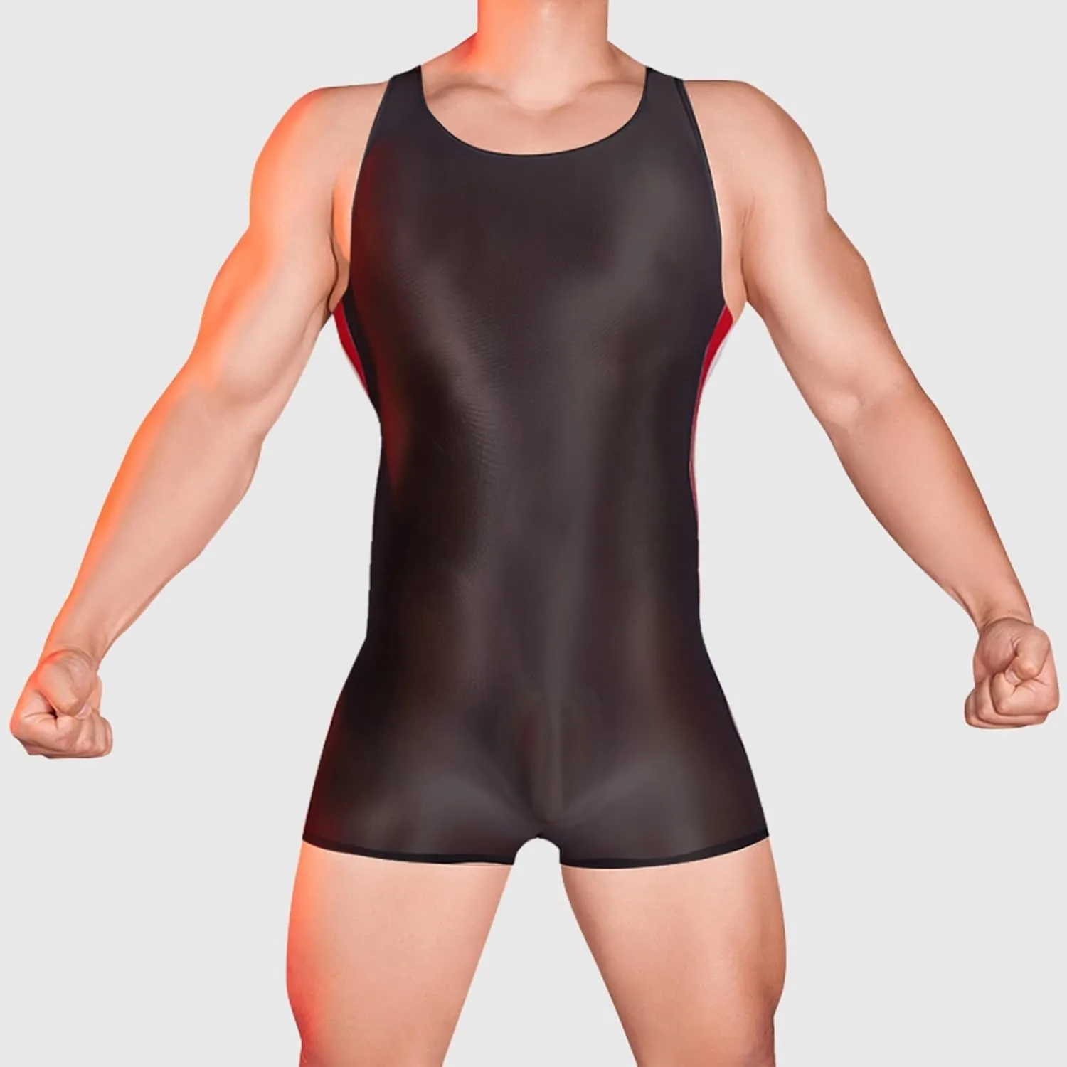 Mens Leather Double Open Thin And High Elastic Patchwork Jumpsuit Valentines Underwear Men