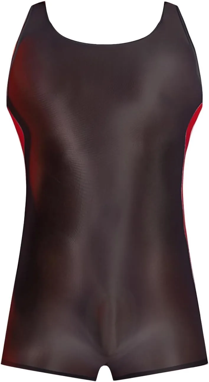 Mens Leather Double Open Thin And High Elastic Patchwork Jumpsuit Valentines Underwear Men