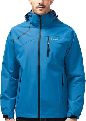 Mens Lightweight Waterproof Jacket Windproof Rain Hooded jackets for Men Hiking Cycling Travel M-7XL