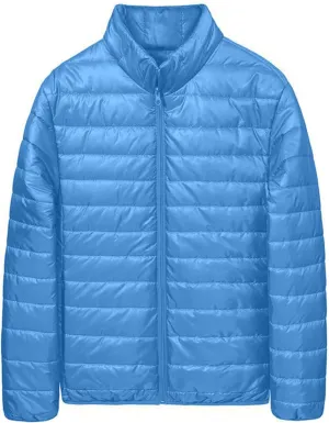 Mens Puffer Jacket Packable Lightweight Waterproof Workout Down Jacket Plus Size Sport Work Winter Coat with Pockets