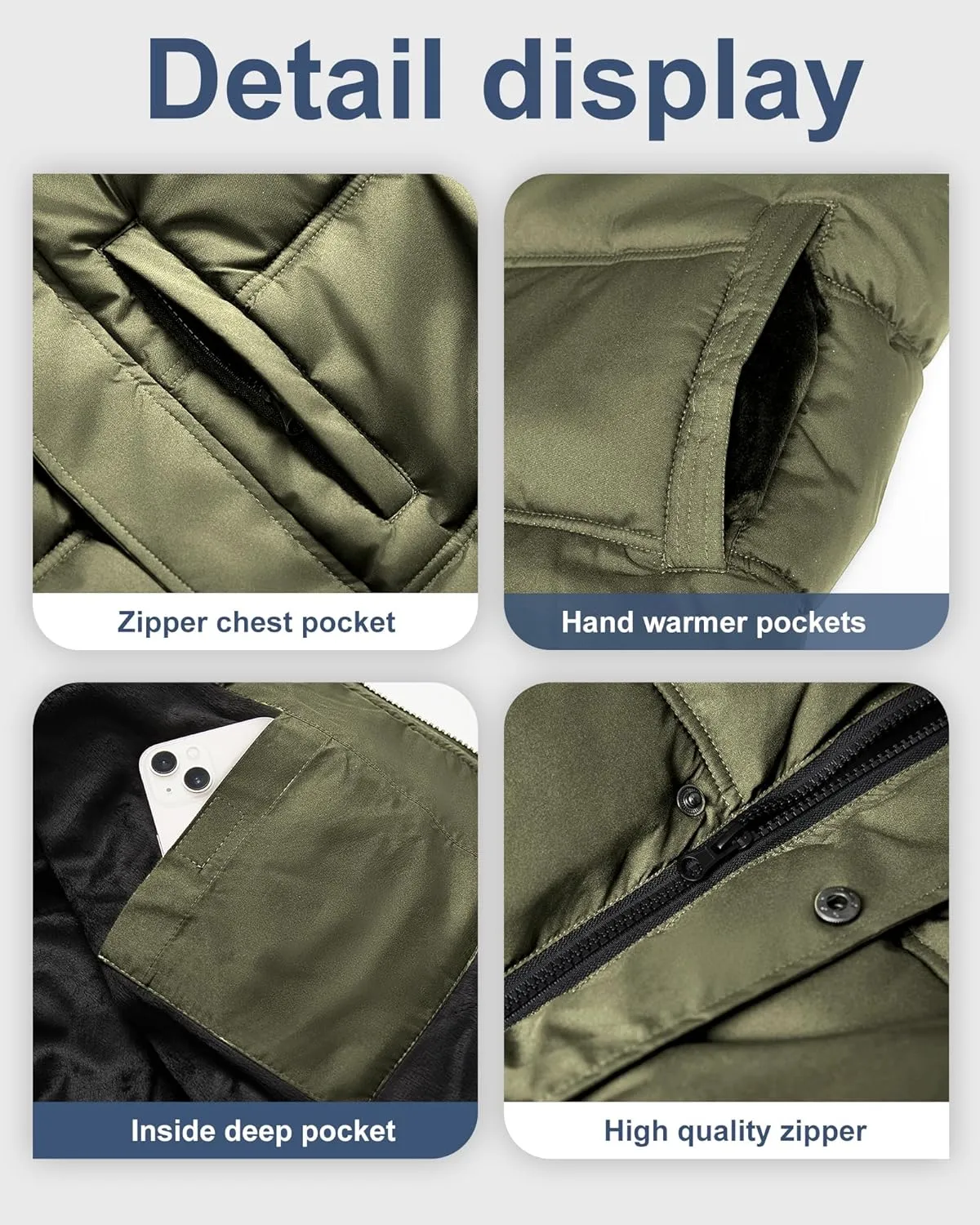 Men's Puffer jacket Waterproof Winter coat Parka jacket Warm & Thicken Ski jackets Snowboard coat