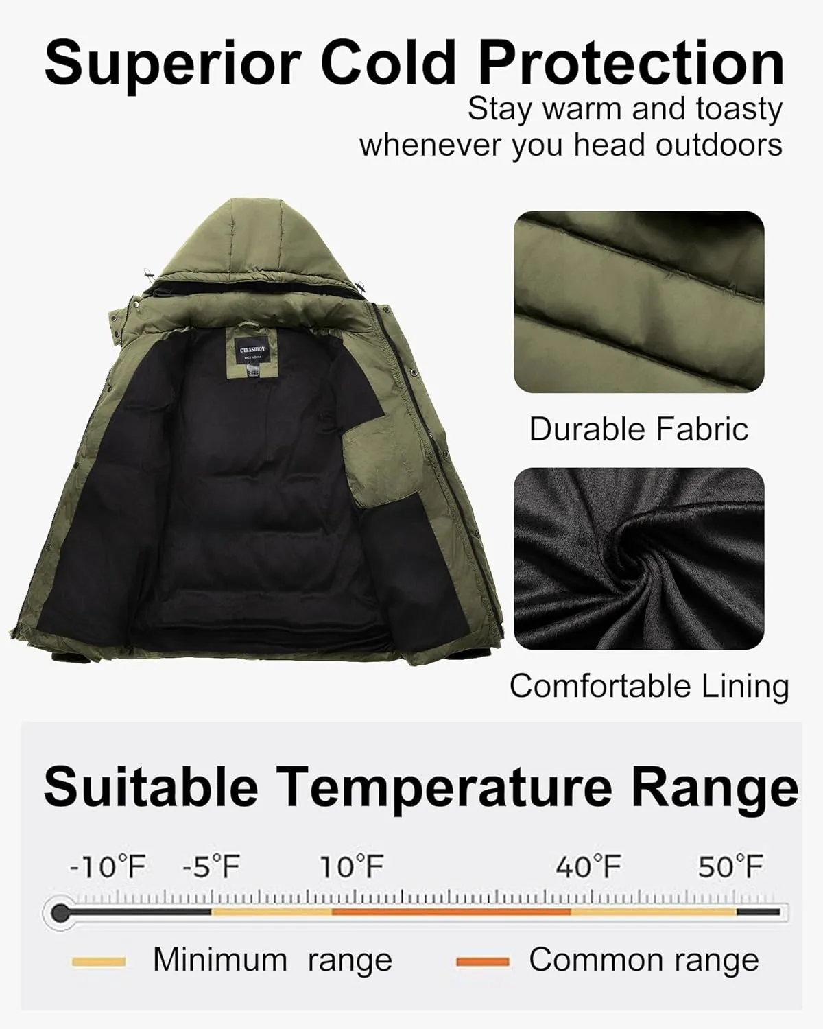 Men's Puffer jacket Waterproof Winter coat Parka jacket Warm & Thicken Ski jackets Snowboard coat