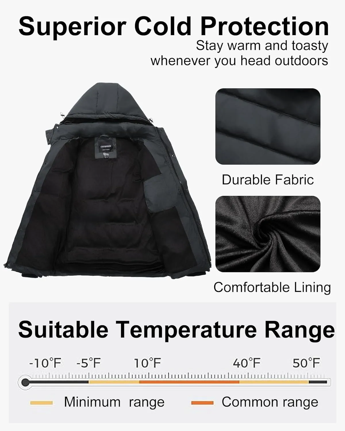 Men's Puffer jacket Waterproof Winter coat Parka jacket Warm & Thicken Ski jackets Snowboard coat