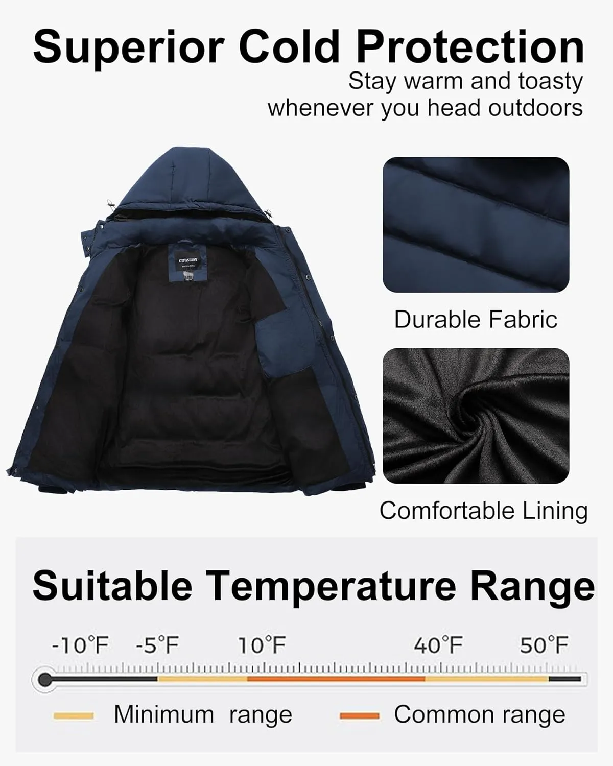 Men's Puffer jacket Waterproof Winter coat Parka jacket Warm & Thicken Ski jackets Snowboard coat