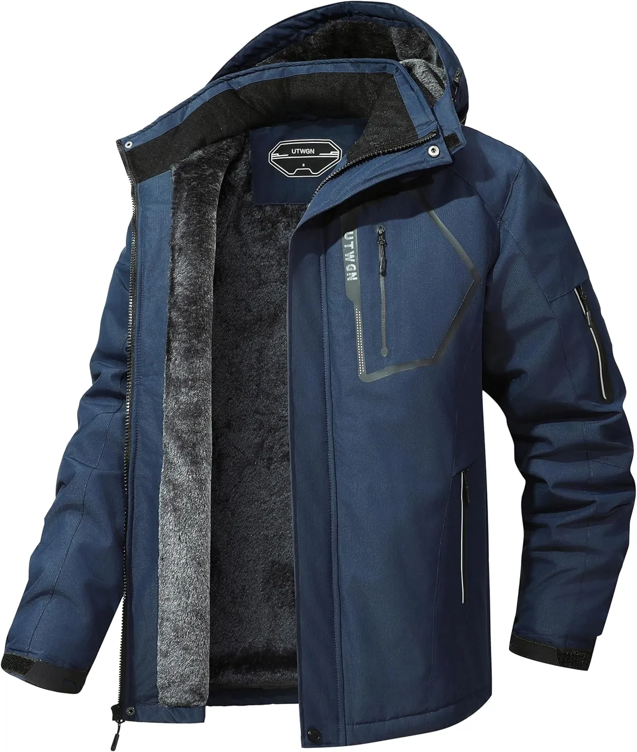 Men's Ski Jacket Winter Warm Snow Coat Waterproof Windbreaker Hooded Work Outerwear Snowboarding Jackets