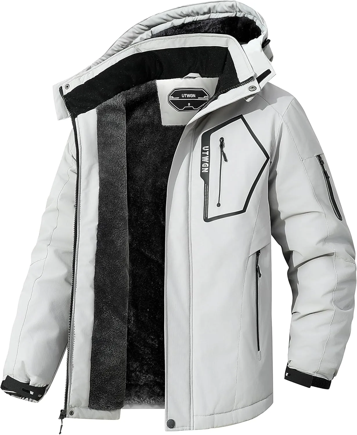Men's Ski Jacket Winter Warm Snow Coat Waterproof Windbreaker Hooded Work Outerwear Snowboarding Jackets