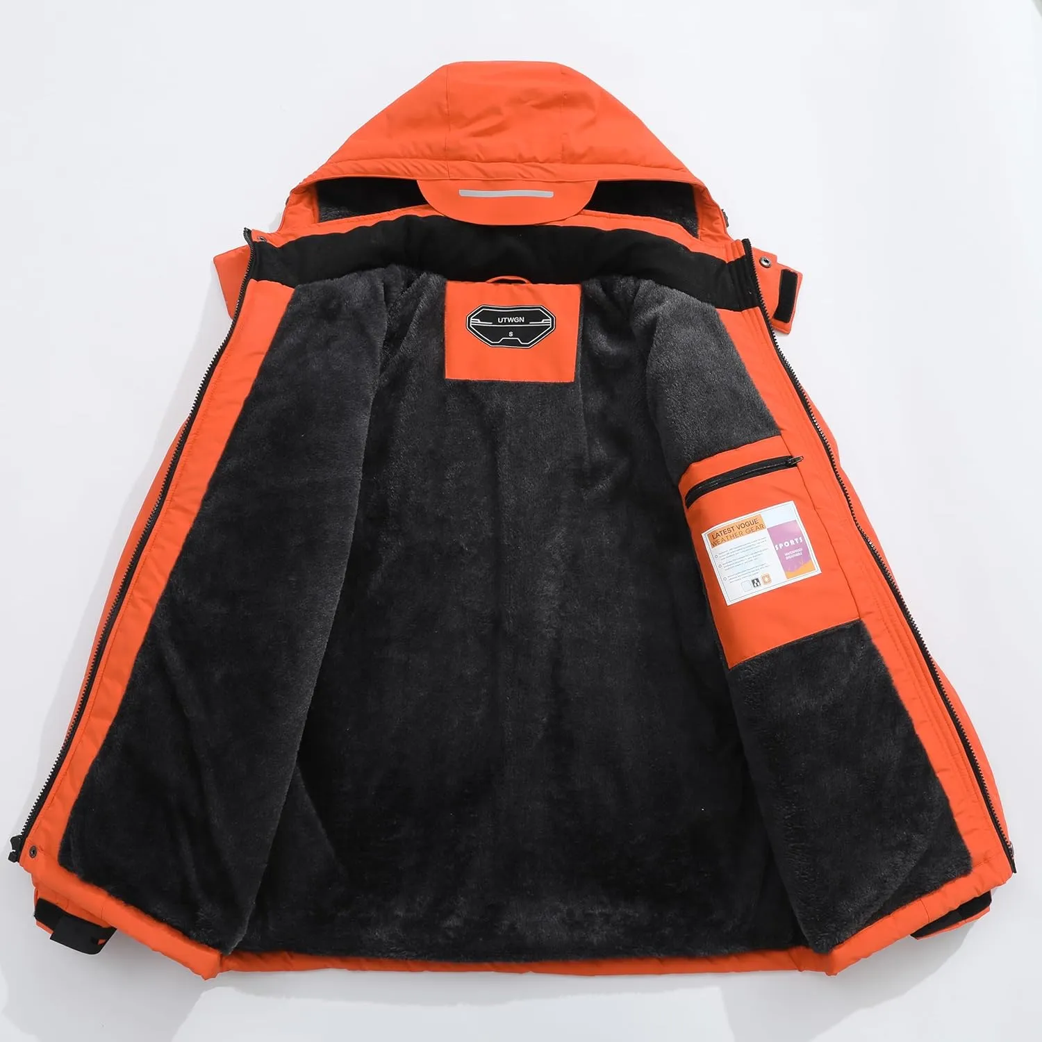 Men's Ski Jacket Winter Warm Snow Coat Waterproof Windbreaker Hooded Work Outerwear Snowboarding Jackets