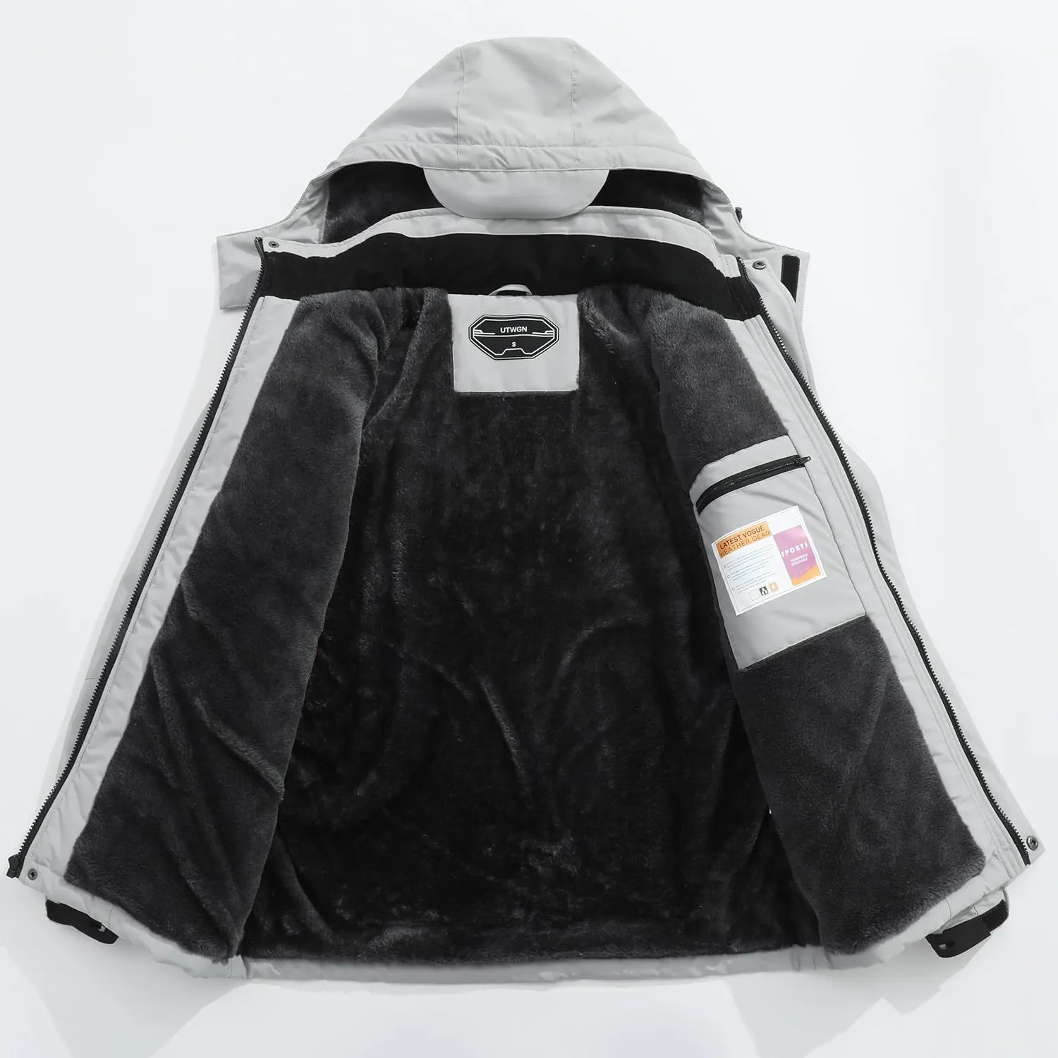Men's Ski Jacket Winter Warm Snow Coat Waterproof Windbreaker Hooded Work Outerwear Snowboarding Jackets