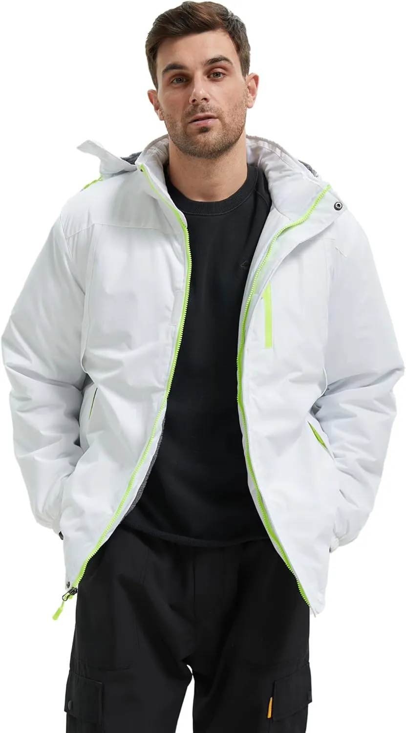 Mens Skiing Jacket Waterproof windproof Rain Jackets with Hood