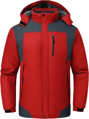 Mens Skiing Jacket Waterproof windproof Rain Jackets with Hood