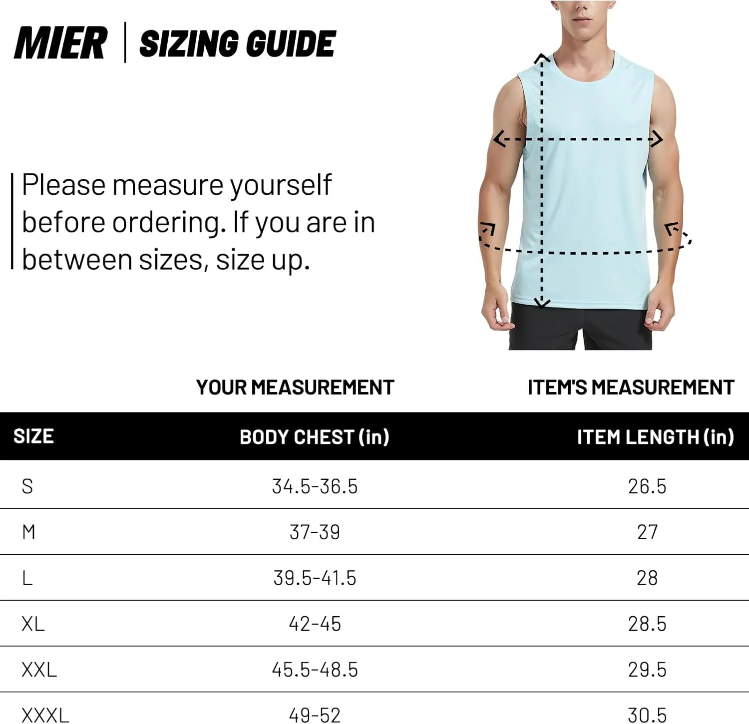 MIER Men's Workout Tank Tops UPF 50  Swim Shirts Quick Dry Running Sleeveless UV Protection Muscle Tees