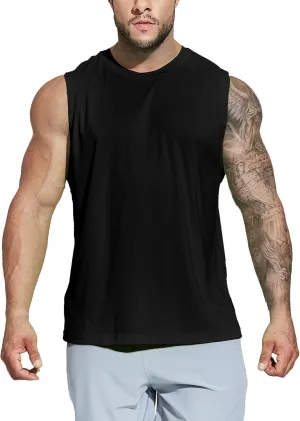 MIER Men's Workout Tank Tops UPF 50  Swim Shirts Quick Dry Running Sleeveless UV Protection Muscle Tees