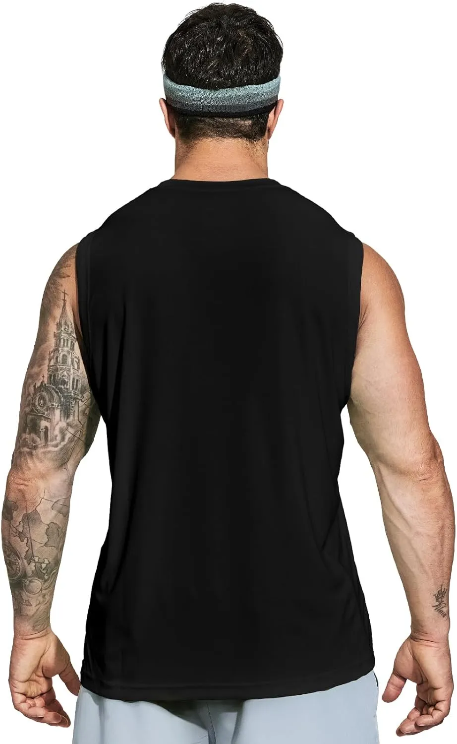 MIER Men's Workout Tank Tops UPF 50  Swim Shirts Quick Dry Running Sleeveless UV Protection Muscle Tees