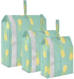 Pineapple 3 Set Travel Packing Cubes For Suitcases, Foldable, Garment Bag Closet Storage, Luggage Space Saver, Luggages Management Personnel