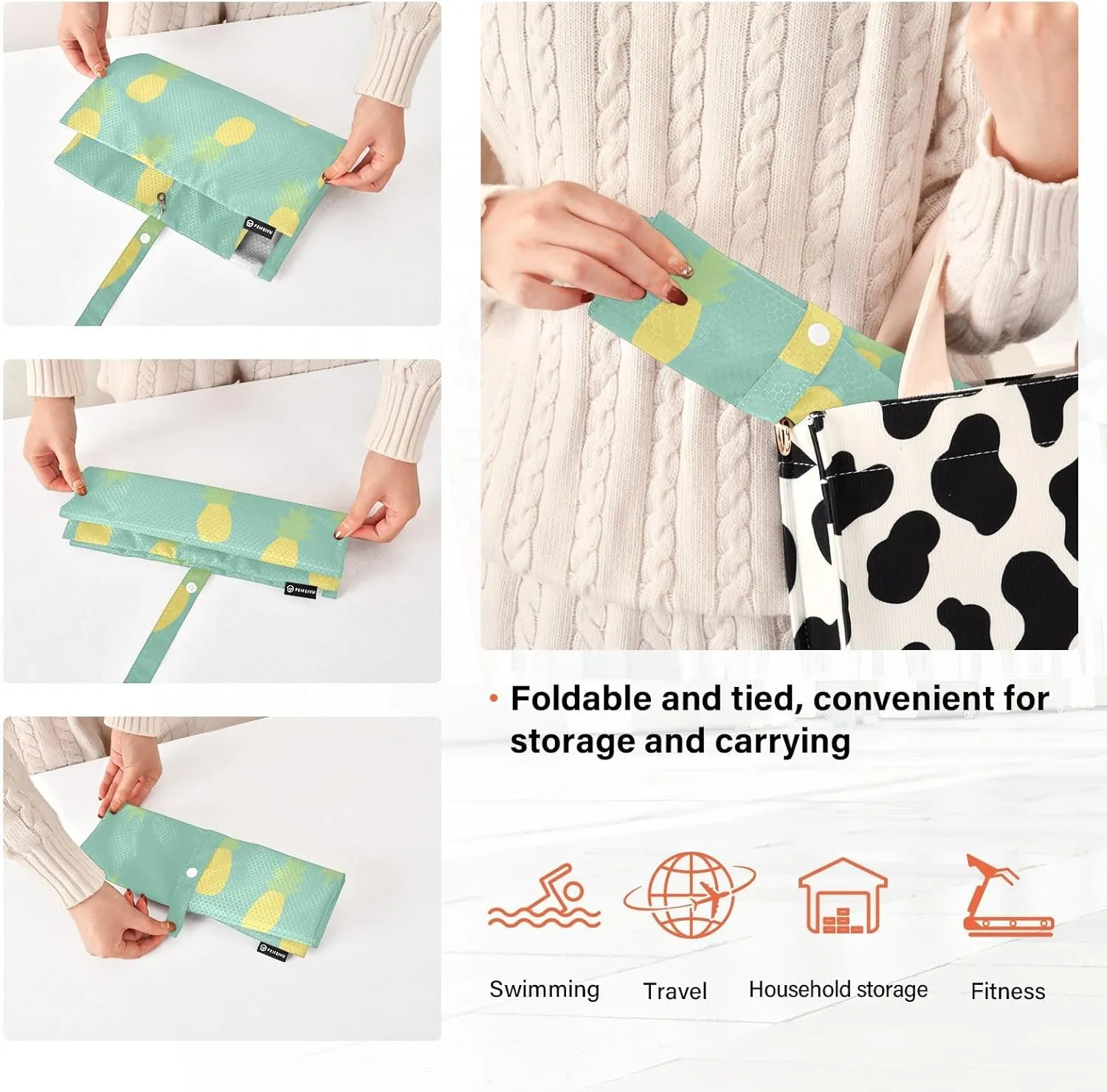 Pineapple 3 Set Travel Packing Cubes For Suitcases, Foldable, Garment Bag Closet Storage, Luggage Space Saver, Luggages Management Personnel