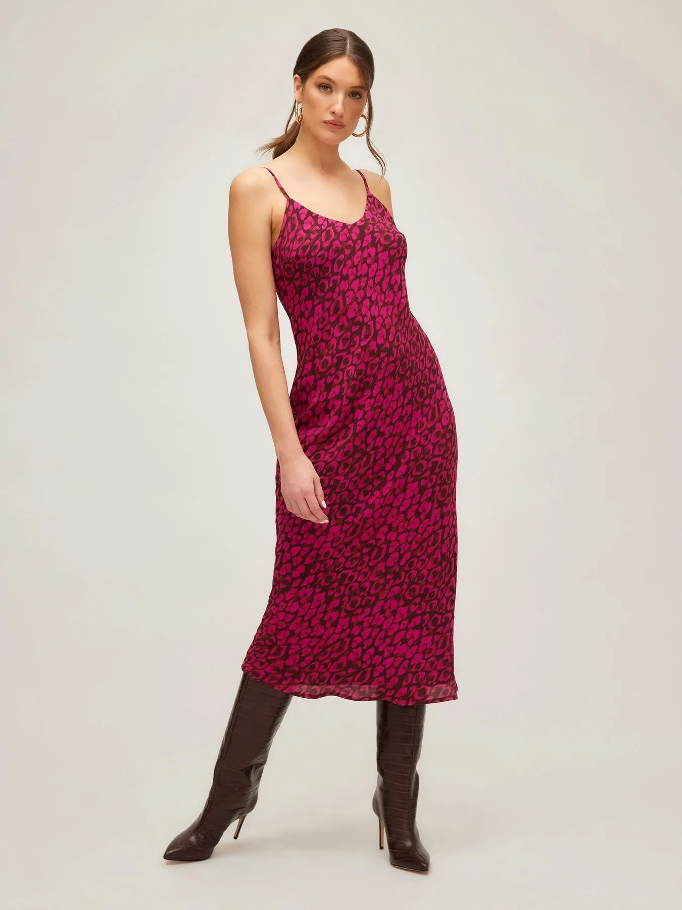 Pink Leopard Midi Dress
