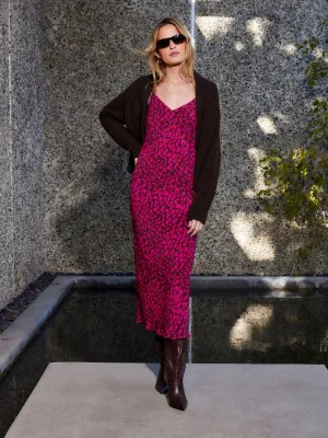 Pink Leopard Midi Dress