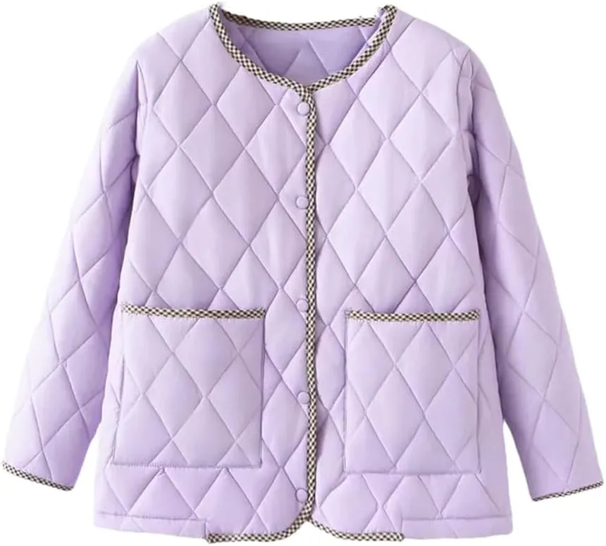 Plus Size Women Parka Autumn Winter Casual Loose Thin Contrast Color Cotton-Padded Coat