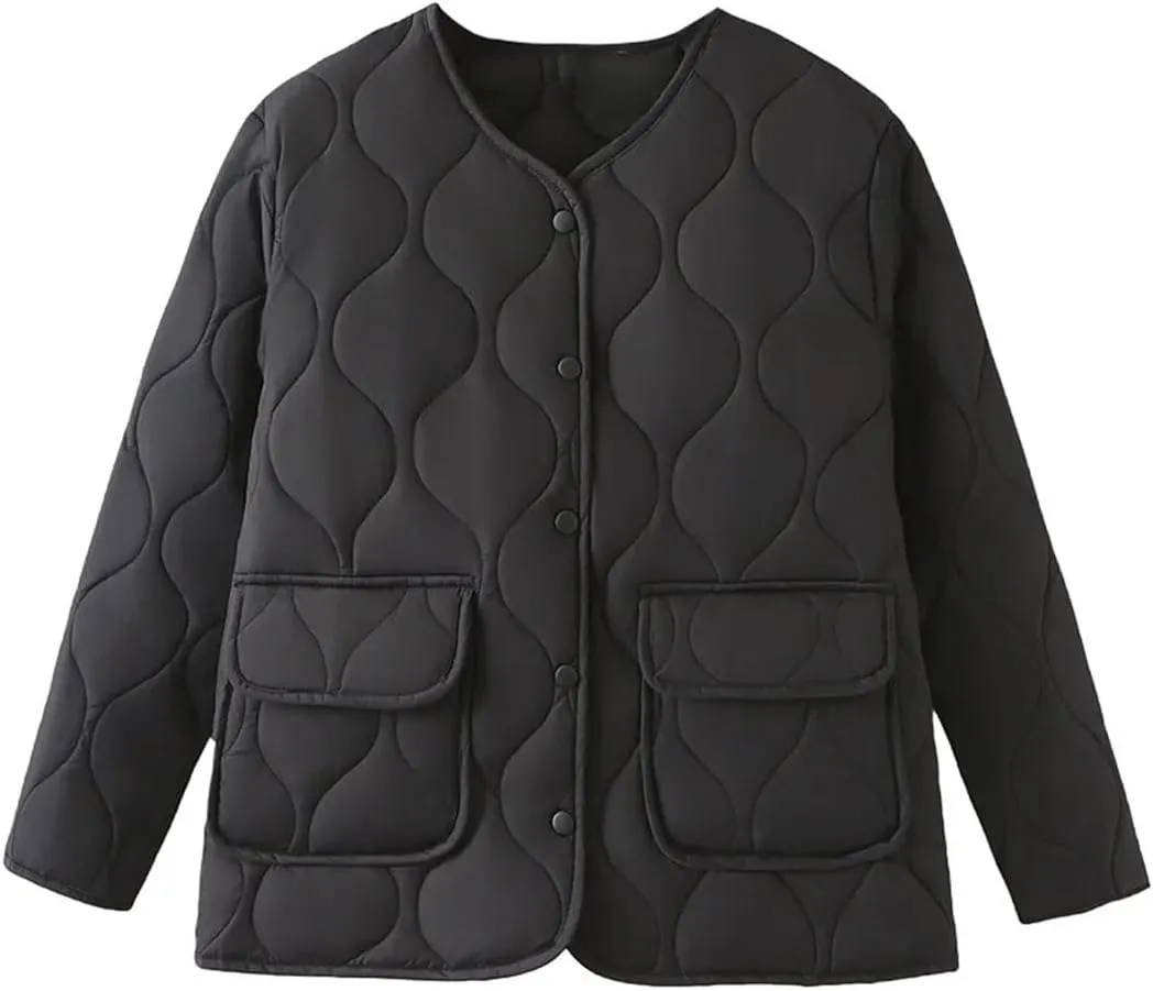 Plus Size Women Parka Autumn Winter Loose Thin Quilted Cotton-Padded Coat