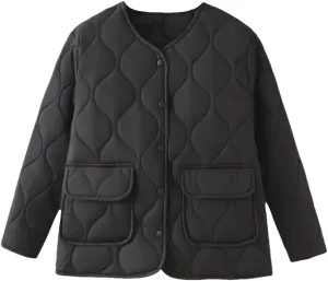 Plus Size Women Parka Autumn Winter Loose Thin Quilted Cotton-Padded Coat