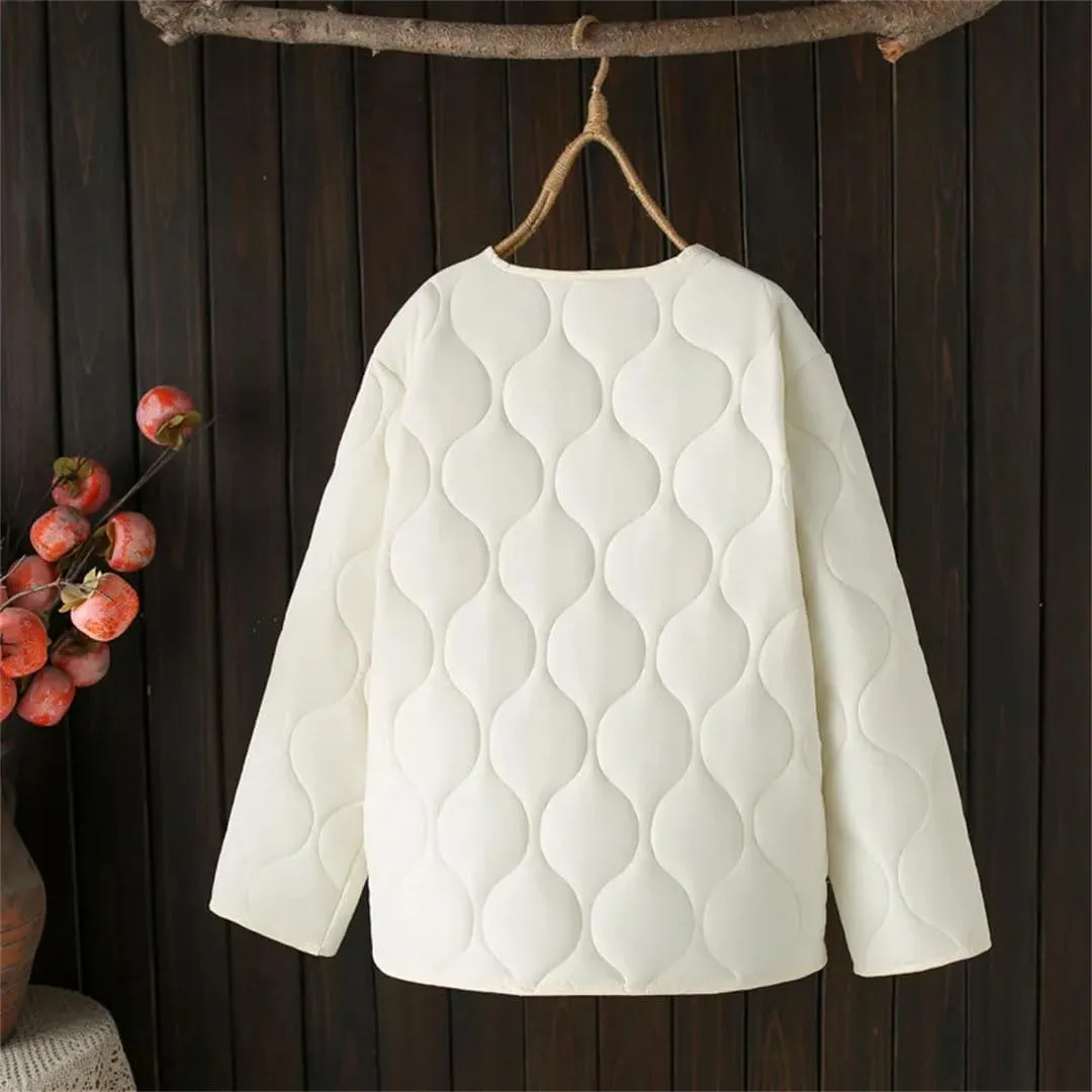 Plus Size Women Parka Autumn Winter Loose Thin Quilted Cotton-Padded Coat