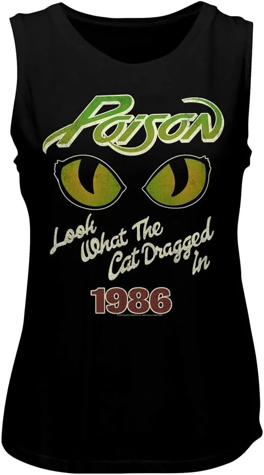 Poison 1983 American Rock Band Music Group 1986 Cat Eyes Ladies Muscle Tank Top
