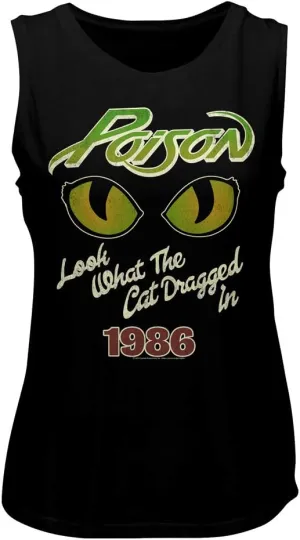 Poison 1983 American Rock Band Music Group 1986 Cat Eyes Ladies Muscle Tank Top