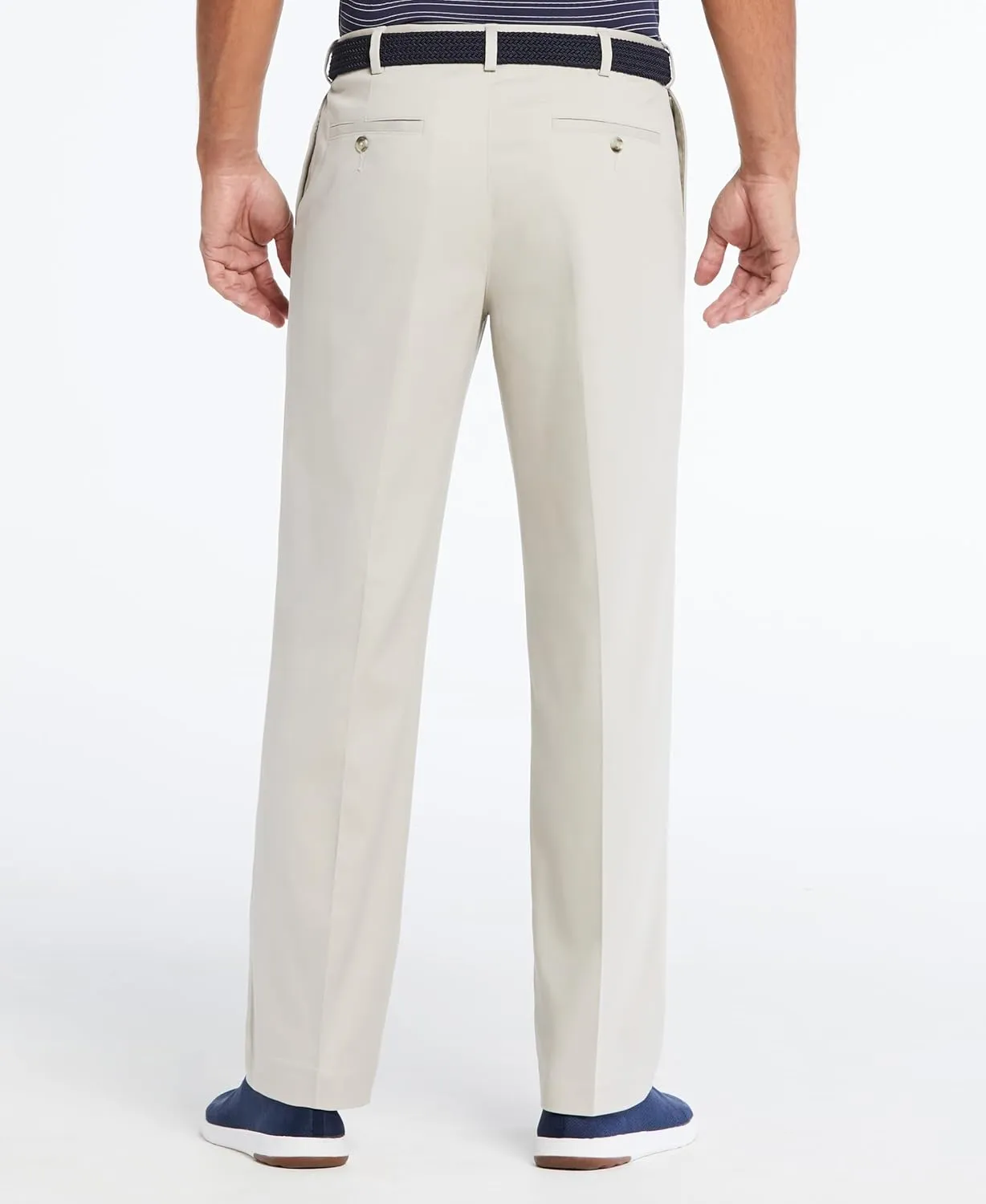 Savane Men's Ultimate Performance Pleated Chino Pants With Expandable Waistband, Non-Iron Fabric, Stretch Lightweight Twill