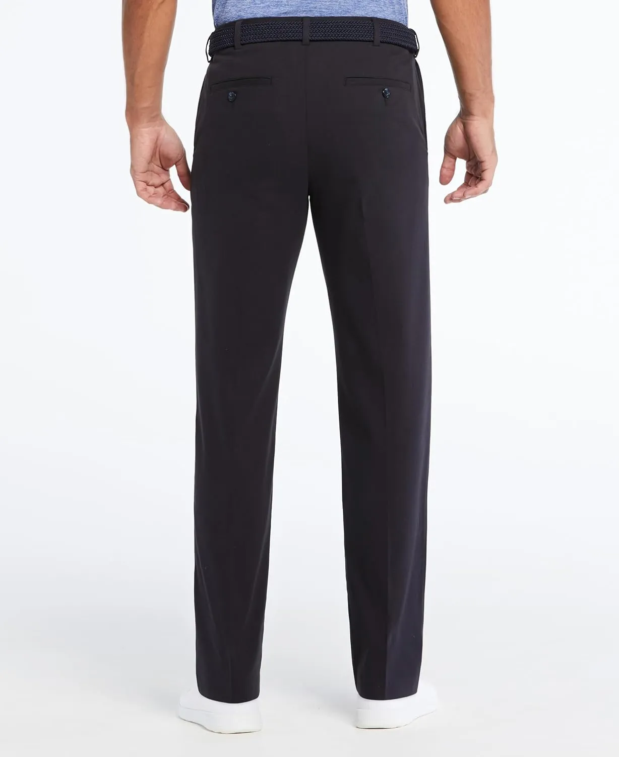Savane Men's Ultimate Performance Pleated Chino Pants With Expandable Waistband, Non-Iron Fabric, Stretch Lightweight Twill