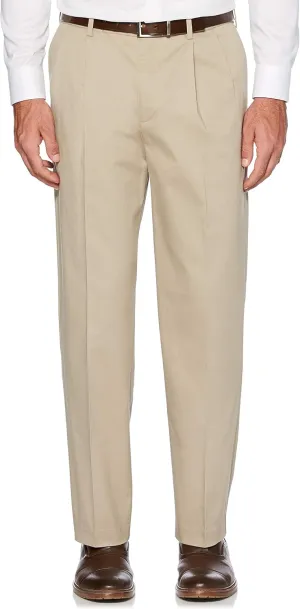 Savane Men's Ultimate Performance Pleated Chino Pants With Expandable Waistband, Non-Iron Fabric, Stretch Lightweight Twill