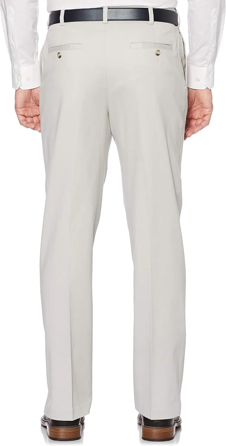 Savane Men's Ultimate Performance Pleated Chino Pants With Expandable Waistband, Non-Iron Fabric, Stretch Lightweight Twill